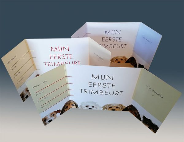 'Mijn eerste Trimbeurt' kaarten voor puppy's